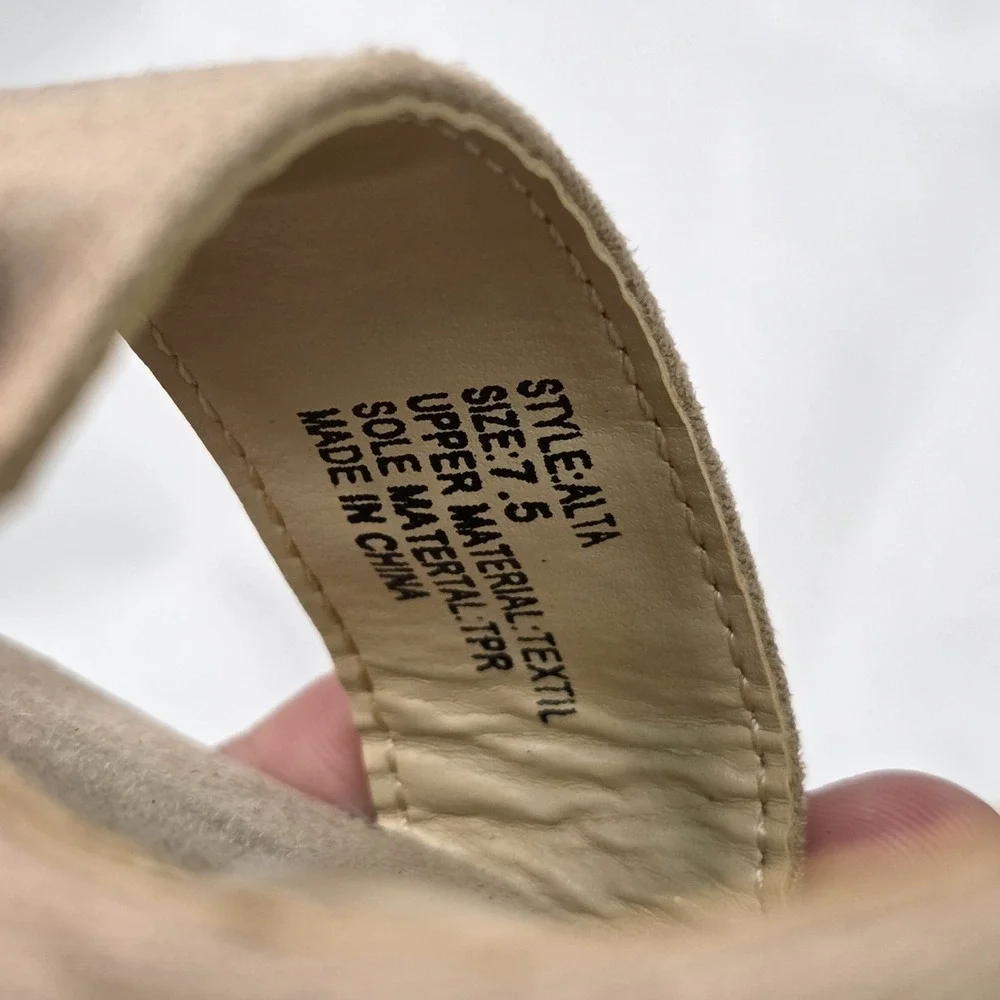 Lulus Alta Light Nude Faux Suede Lace-Up Heels Sz 7.5 Chic Flirty Party Feminine